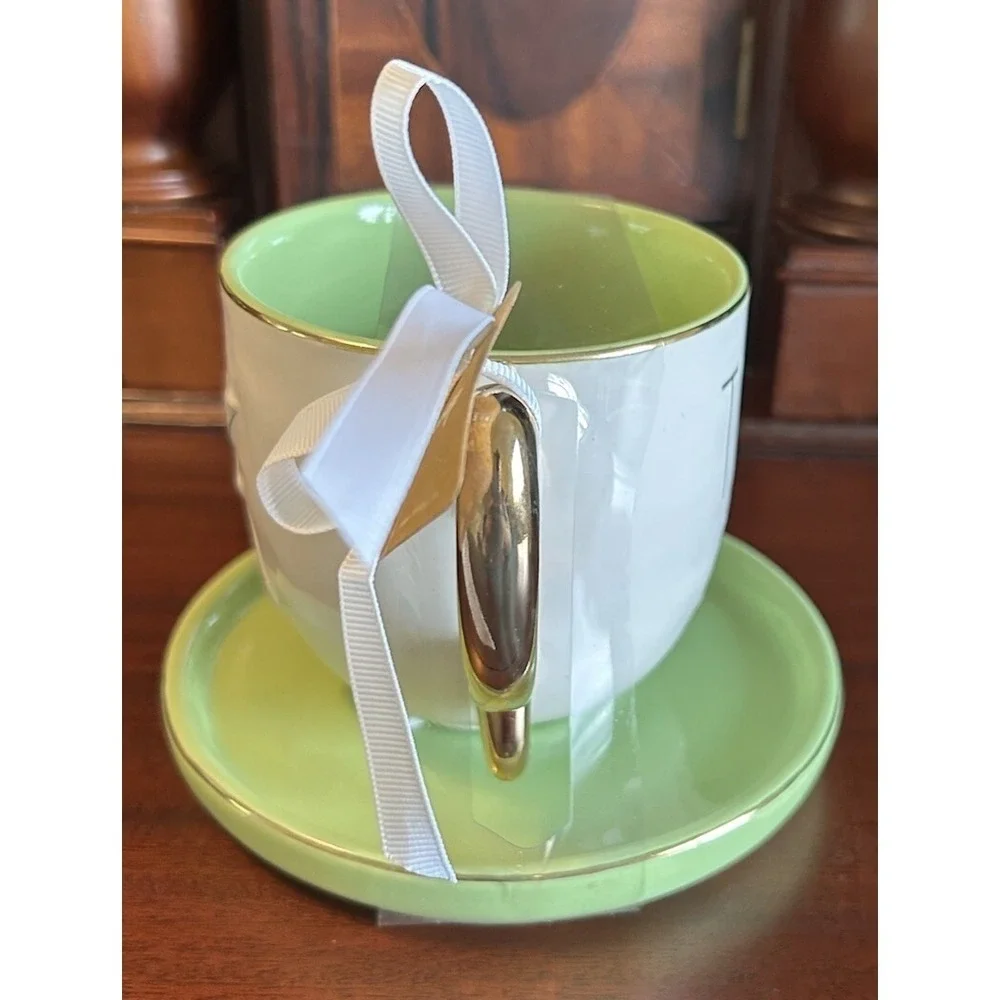 Rae Dunn~Tinker Bell~Tea/Coffee Cup Saucer Set~Disney Peter Pan Collection~NWT